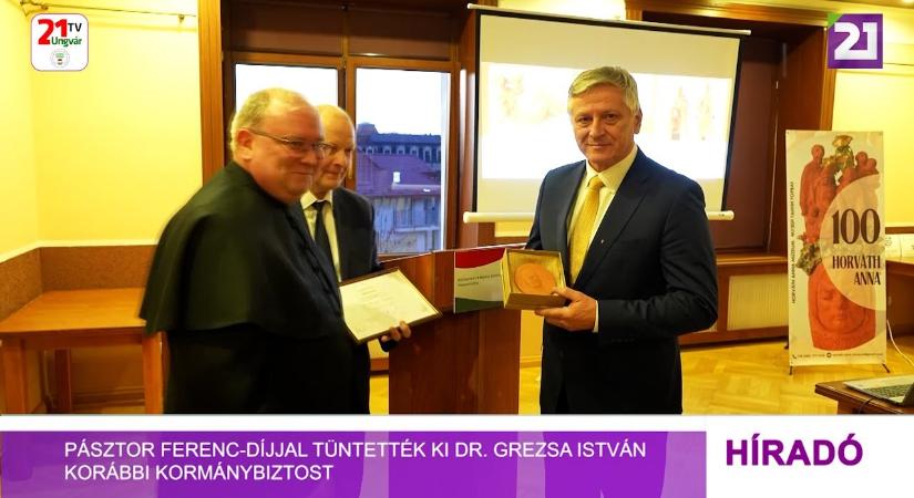 Pásztor Ferenc-díjjal tüntették ki dr. Grezsa István korábbi kormánybiztost (videó)