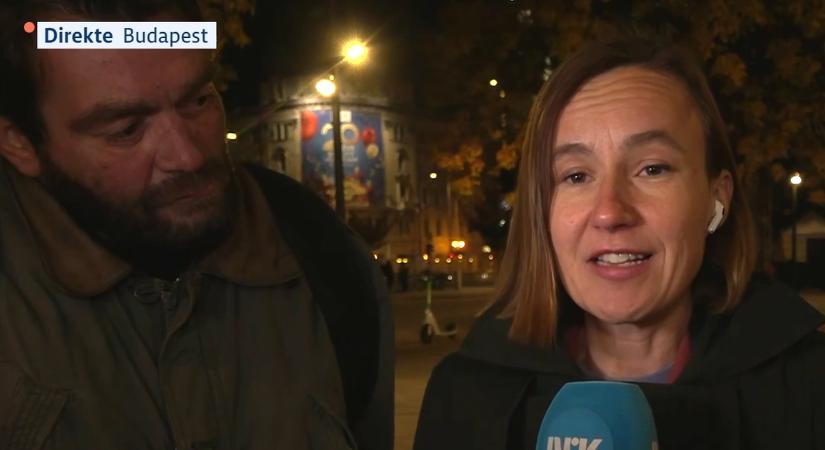 Élőben jelentkezett a norvég köztévé riportere a Blaha Lujza térről, de meg kellett szakítani a kapcsolást: mutatjuk, mi történt - videó