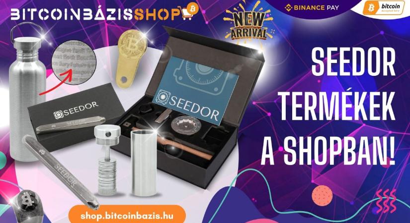 Bitcoin ütőbélyegzővel és a Seedor termékeivel bővül a BitcoinBázis Shop