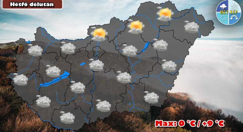 Egyre nagyobb teret hódít a köd és a rétegfelhőzet