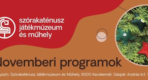 Novemberi programok a Szórakaténuszban