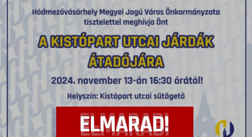 Elmarad a Kistópart utcai járdák átadója