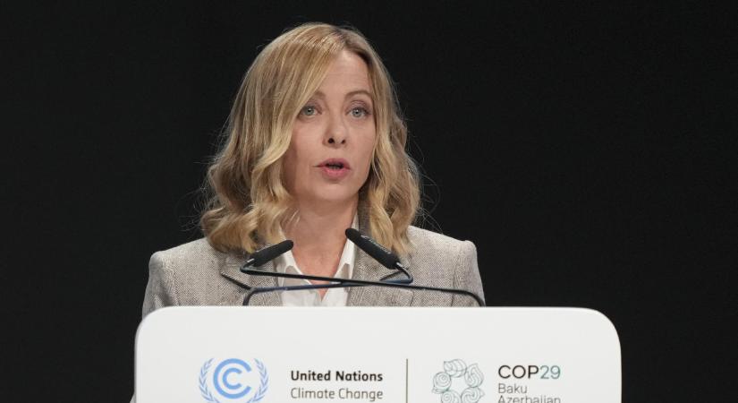 Jelenleg a fosszilis tüzelőanyagoknak még nincs alternatívájuk – mondta Giorgia Meloni a COP29-en