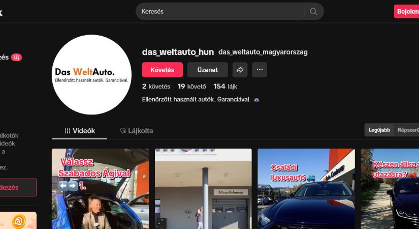 TikTok-csatornát indított a Das WeltAuto