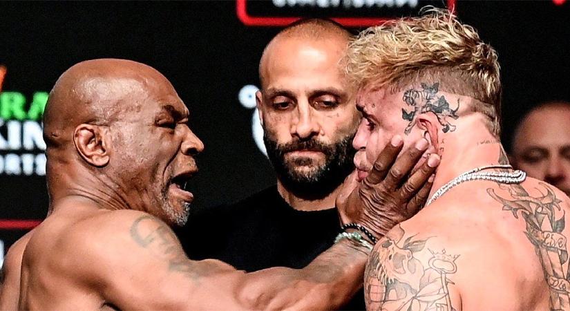 Mike Tyson felpofozta Jake Pault a mérlegelésen – videóval