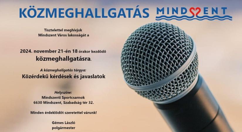 Közmeghallgatás lesz Mindszenten