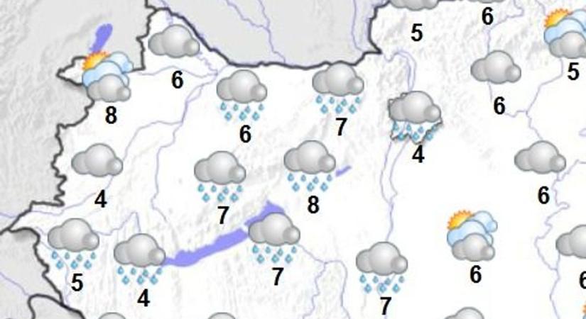 Felhős idő csapadékkal - ilyen lesz a keddi időjárás