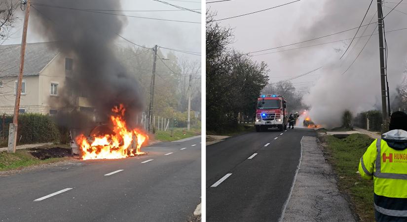 Tinnyei autótűzhöz vonultak a bajnai és a piliscsabai tűzoltók