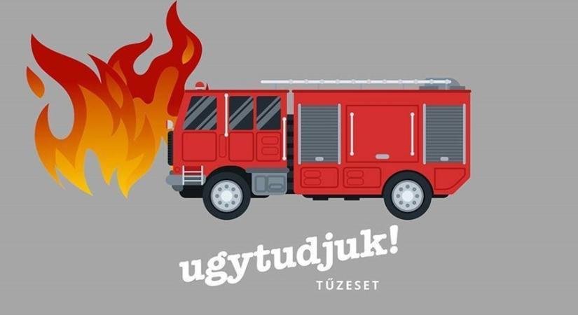 Kigyulladt egy autó Győrújbarátnál