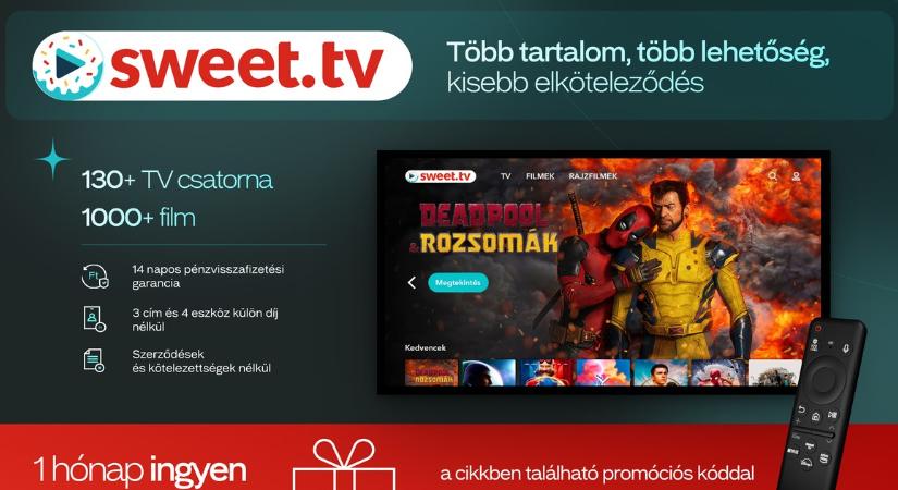 Több mint 1000 film és több mint 130 TV-csatorna: a SWEET.TV streamingszolgáltatás