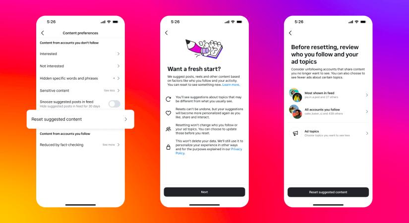 Le lehet majd nullázni az Instagram ajánló algoritmusát
