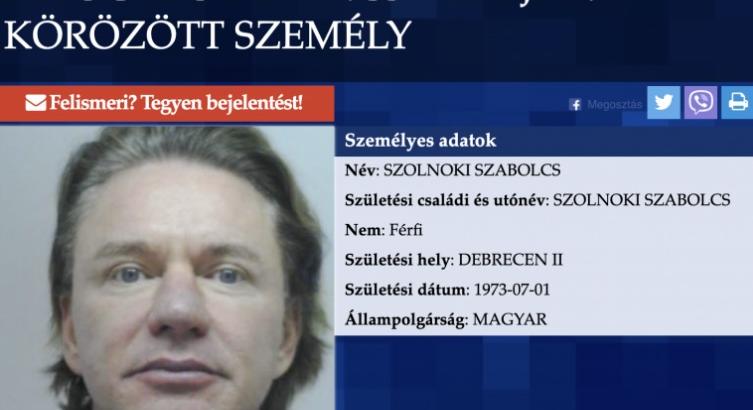 Megrontás miatt körözi a Debreceni Rendőrkapitányság a TV2 házasodós műsorából ismert Szolnoki Szabolcsot