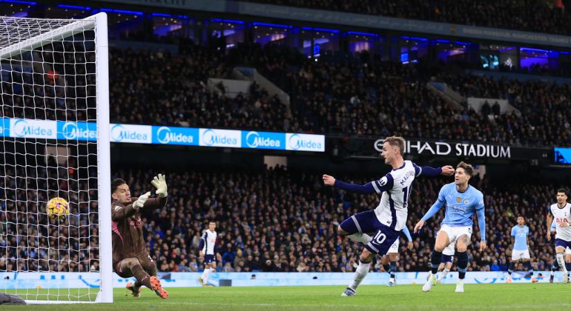 PL: kiütéses győzelmet aratott a Manchester City otthonában a Tottenham – videóval