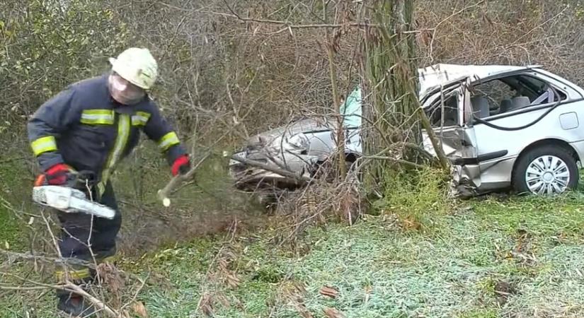 Súlyosan sérült egy Vásárhely határában fának csapódó autós – VIDEÓ