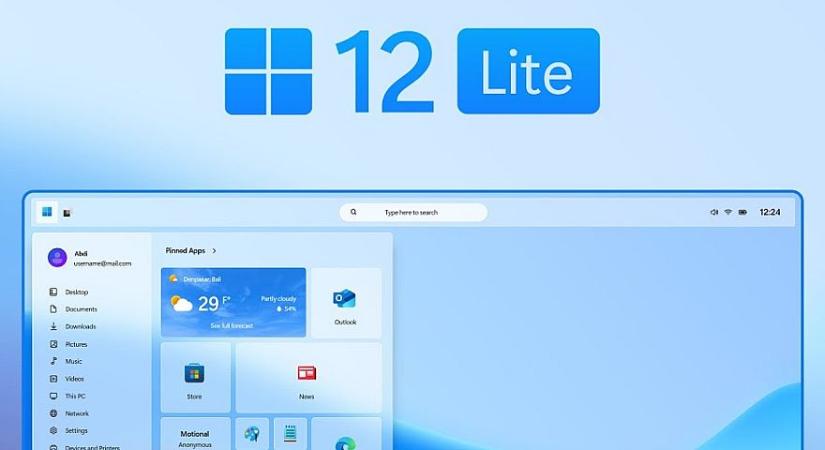 Videón a Windows 12 Lite, a szupertakarékos és fürge OS terve