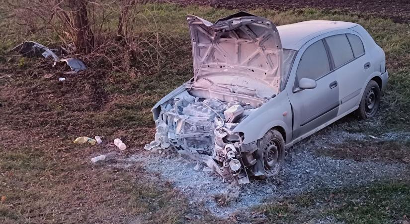 Fának hajtott egy autó Borotán, letartóztatták a drogdíler rendőrt