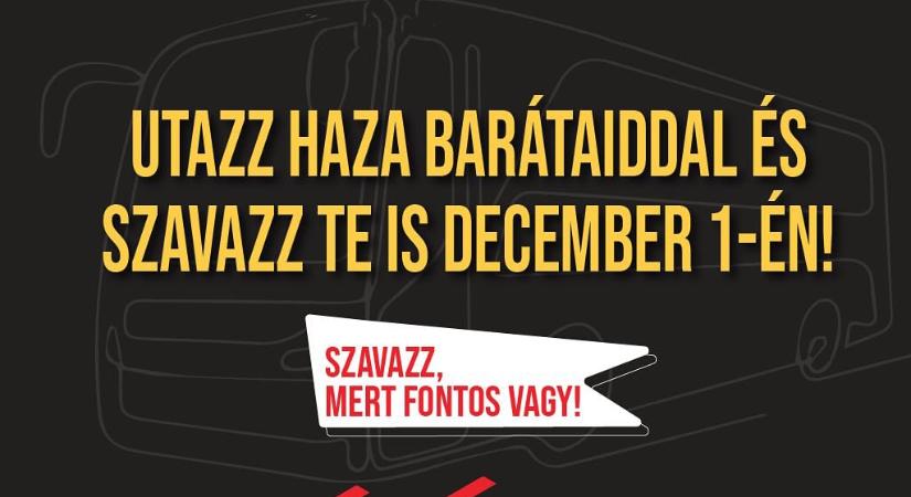 Ingyenes hazautat biztosít két diákszervezet, hogy a fiatalok otthon szavazhassanak december 1-jén