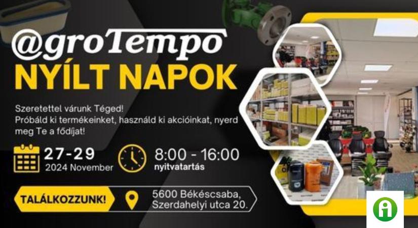 Agrotempo Nyílt Napok – Új alkatrészüzlet Békéscsabán!