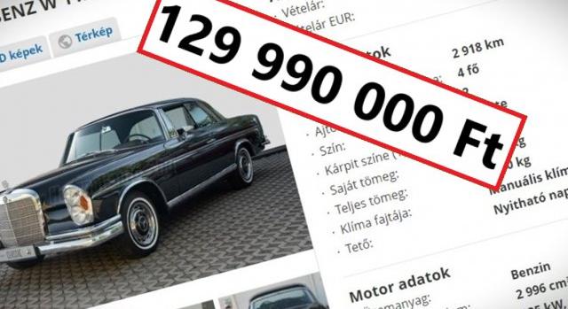 Te adnál 130 milliót ezért az öreg Mercedesért?