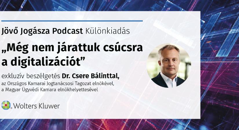 A jövő jogásza podcast: exkluzív beszélgetés Dr. Csere Bálinttal, az OKJT elnökével, a MÜK elnökhelyettesével