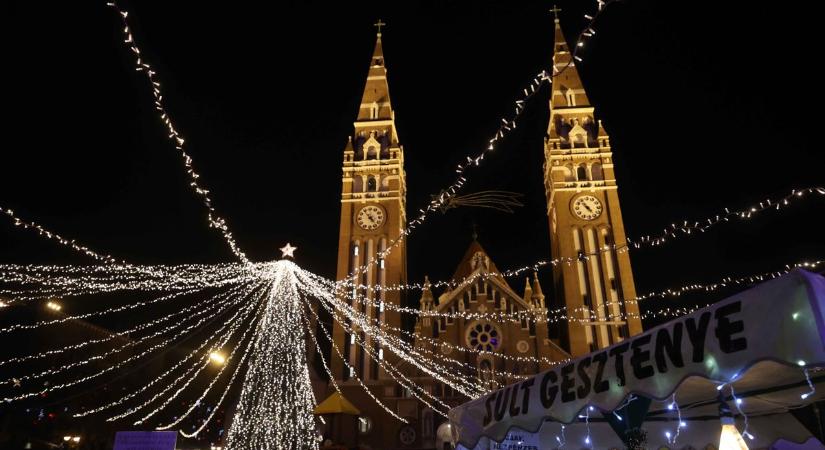 Szeged ismét tündököl: kigyúltak a karácsonyi fények – videóval