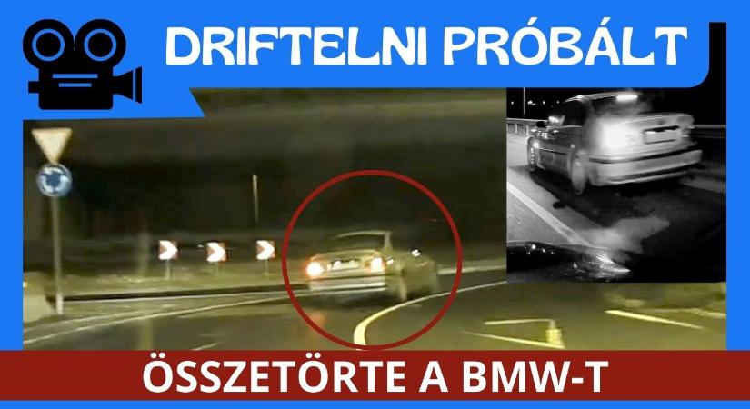 Driftelni próbált a BMW-s, összetörte az autóját a 3-as főúton