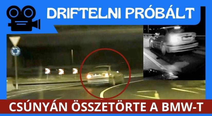 Nem adta ki a BMW-snek Zsolcánál. Videón, ahogy csúnyán leteszteli, mit bír a szalagkorlát