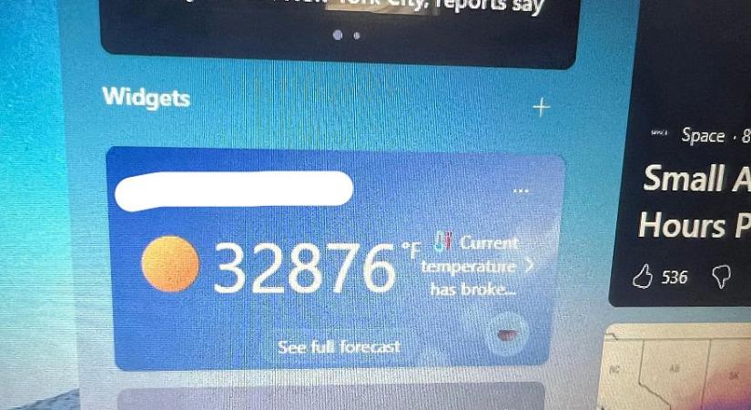 Itt a világvége, 32.000 fok van a szabadban - riogatja felhasználóit a Windows 11 egy bug miatt