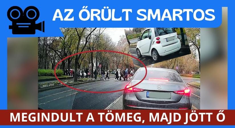 Kis híján a tömegbe gázolt az ámokfutó, kerékpársávon hajtó smartos