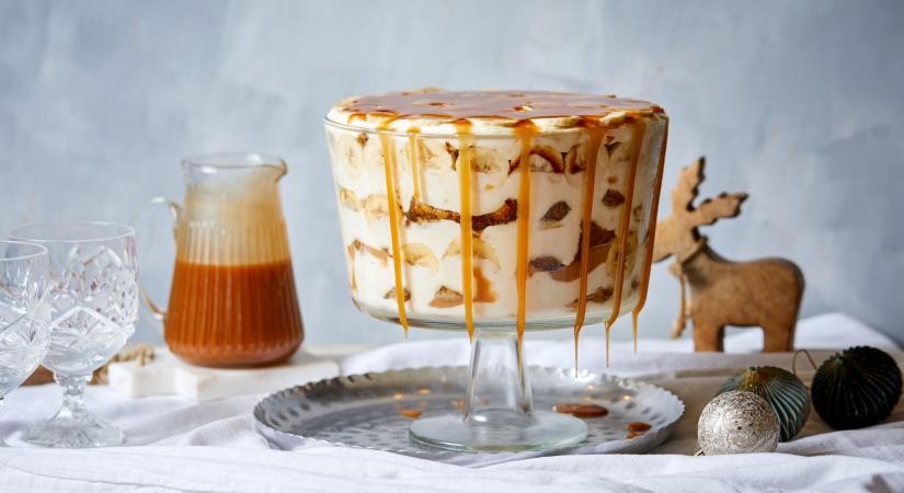 Banános-karamellás tiramisu-trifle