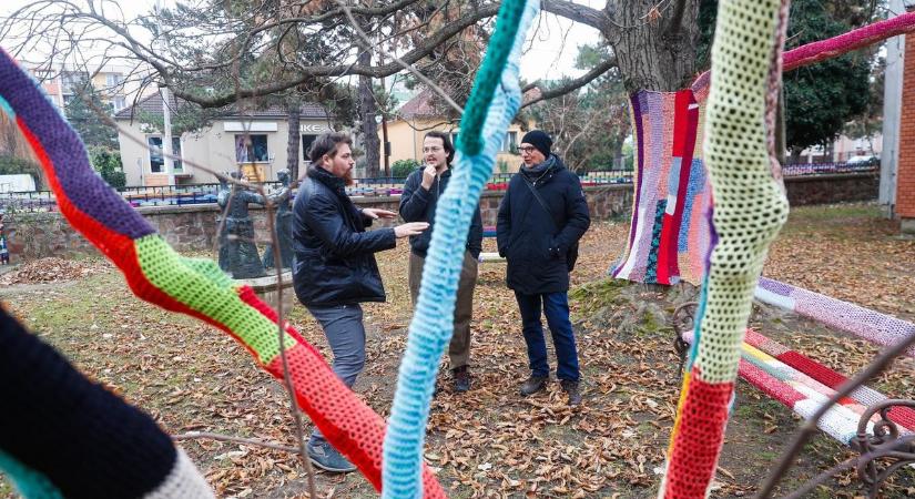 Felöltöztették a fákat is - ilyen a szombathelyi Művészeti Szakgimnázium elvarázsolt udvara