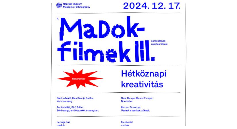 A MaDok-filmek III. sorozatának nyertes filmjei: Hétköznapi kreativitás – PREMIER