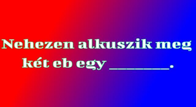 Napi közmondás feladat: Ki tudod egészíteni?