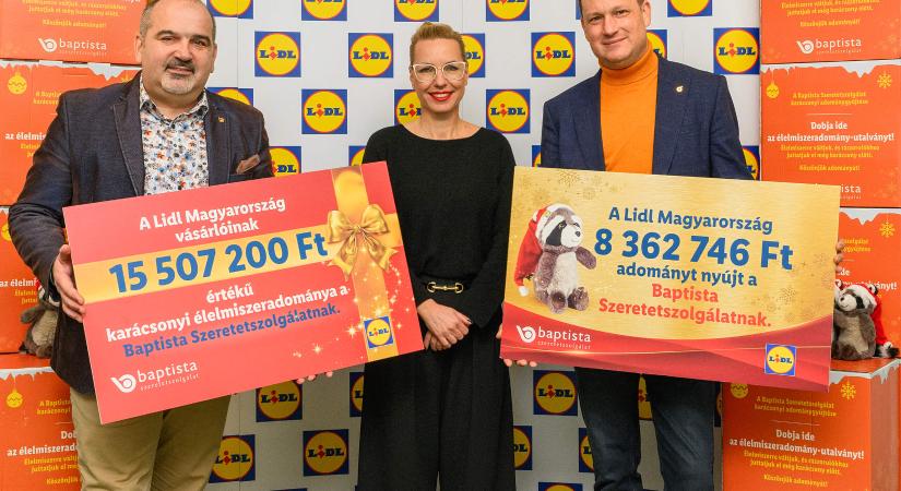 A Lidl vásárlóinak köszönhetően közel 24 millió forintnyi adományt kapnak a rászoruló