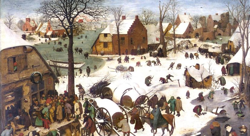 A részletek közt rejtőző Isten Pieter Bruegel „A betlehemi népszámlálás” című festményén