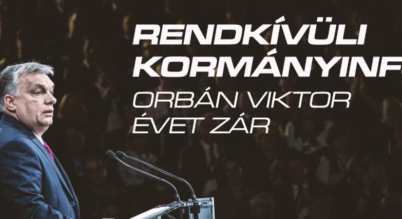 Rendkívüli Kormányinfó: Orbán Viktor évet zár – nézze itt élőben