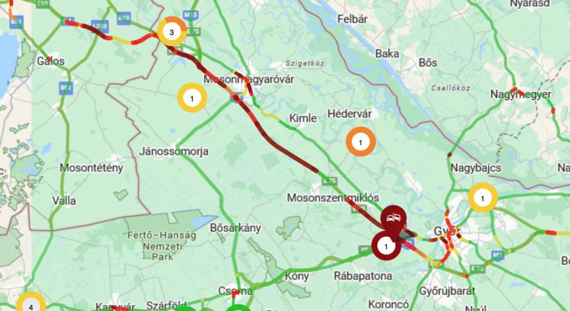 Baleset miatt gigantikus a torlódás az M1-esen, órákkal hosszabbodhat a menetidő