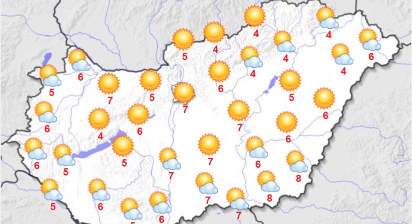 Nagyon enyhe lesz a mai hőmérséklet