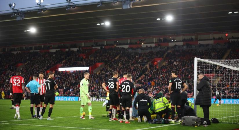 Ijesztő jelenetsor Southampton–West Ham bajnokin