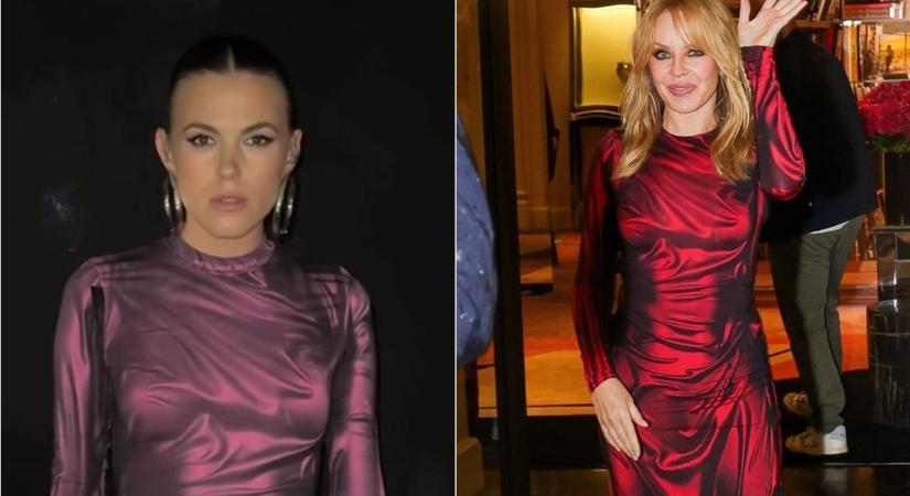 Csobot Adél ugyanolyan ruhában, mint Kylie Minogue