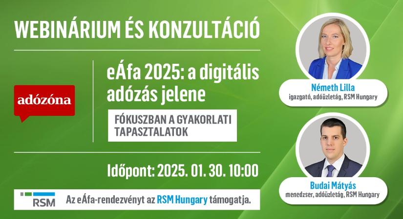 eÁfa 2025: a digitális adózás jelene – fókuszban a gyakorlati tapaszatalatok – webinárium