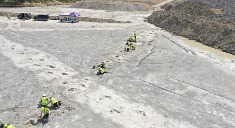 Izgalmas dinoszauruszösvény egy kőbányában – videó