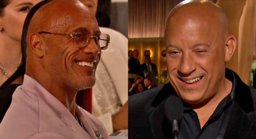 Vin Diesel és Dwayne Johnson újra "találkozott" a Golden Globe-átadón, és erre az apró, de kínos pillanatra azonnal rárepültek a rajongók