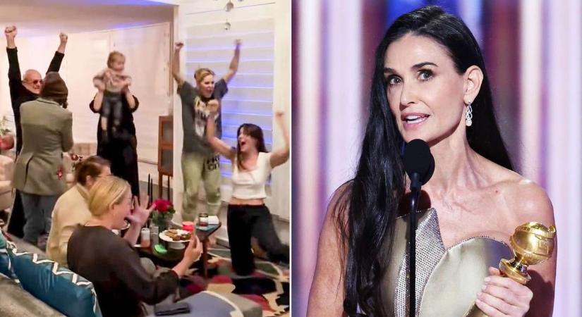 Így örült Demi Moore családja a Golden Globe-díjnak  videó