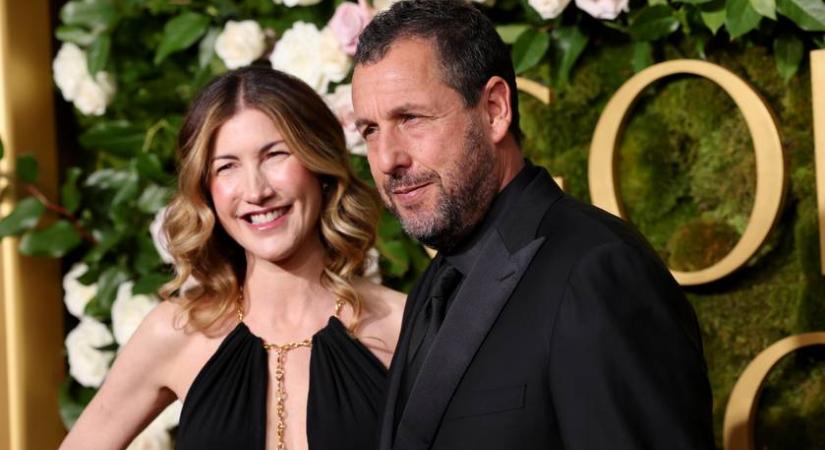 Adam Sandler felesége köldökig kivágott estélyibe bújt: fotókon a Golden Globe-gála sztárpárjai