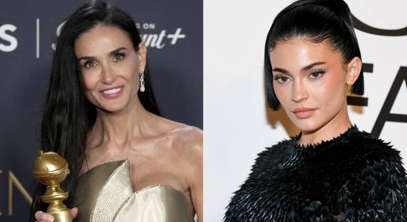 Demi Moore mintha direkt ignorálta volna Kylie Jennert a Golden Globe-gálán: videón a kínos eset