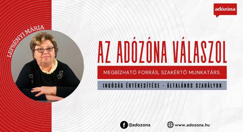 Az Adózóna válaszol: ingóság értékesítése – általános szabályok