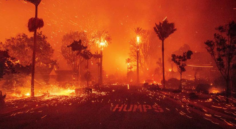 Elképesztő felvételeken a Los Angeles-i erdőtűz pusztítása