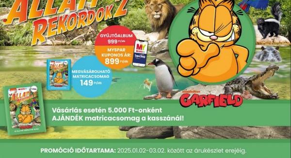 Különleges matricagyűjtő albummal tért vissza Garfield a SPAR és INTERSPAR áruházakba