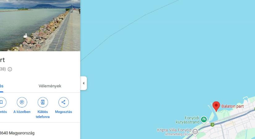 Tengernek hiszi a Balatont a Google, a térképen nagyon furcsa felirat olvasható